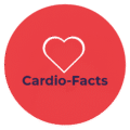 Cardio-Facts logo with a heart icon on a red circular background